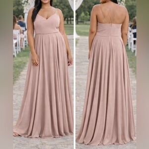 Jenny Yoo Collection Inesse Bridesmaid Maxi Dress in Dusty Pink